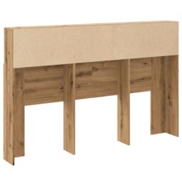 Berkfield Home Headboard Cabinet Artisan Oak 160x19x103.5 cm Engineered Wood in Brown - thumbnail 6