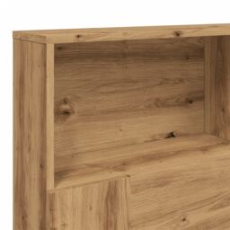 Berkfield Home Headboard Cabinet Artisan Oak 160x19x103.5 cm Engineered Wood in Brown - thumbnail 7
