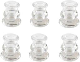 Marco Paul Pack of 6 Glass 7cm Taper Candle Stick Holder Table Centre Piece in Clear - thumbnail 1