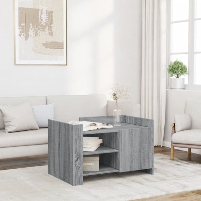 Berkfield Home Coffee Table Grey Sonoma 80x50x50 cm Engineered Wood - Size: 80 x 50 x 50 cm - image 1
