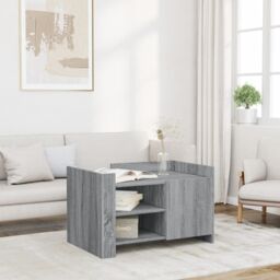 Berkfield Home Coffee Table Grey Sonoma 80x50x50 cm Engineered Wood - Size: 80 x 50 x 50 cm - thumbnail 1
