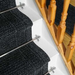 runrug Black Aztec Stair Carpet Runner - Size: 80 cm x 450 cm - thumbnail 2