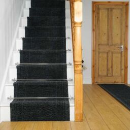 runrug Black Aztec Stair Carpet Runner - Size: 80 cm x 450 cm