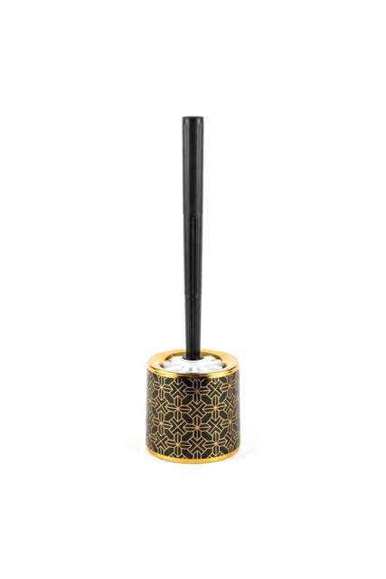KDMD Toilet Brush with Round Stand 40cm Dense Bristles Plastic in Black - image 1