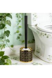 KDMD Toilet Brush with Round Stand 40cm Dense Bristles Plastic in Black - thumbnail 2
