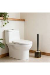 KDMD Toilet Brush with Round Stand 40cm Dense Bristles Plastic in Black - thumbnail 3