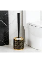 KDMD Toilet Brush with Round Stand 40cm Dense Bristles Plastic in Black - thumbnail 4