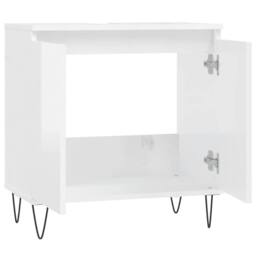 Berkfield Home Durable Bathroom Cabinet High Gloss White 58x33x60 cm Engineered Wood - Size: 58 x 33 x 60 cm - thumbnail 5
