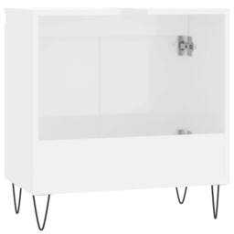 Berkfield Home Durable Bathroom Cabinet High Gloss White 58x33x60 cm Engineered Wood - Size: 58 x 33 x 60 cm - thumbnail 7