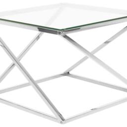 Wyld and Coco Luxe Home Silver Glass Coffee Table 60 x 60 cm - thumbnail 2