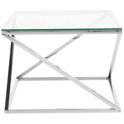 Wyld and Coco Luxe Home Silver Glass Coffee Table 60 x 60 cm - thumbnail 3