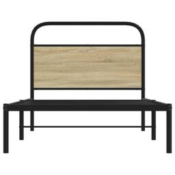 Berkfield Home Elegant Bed Frame Without Mattress 100x200 cm Sonoma Oak Engineer in Brown - thumbnail 4