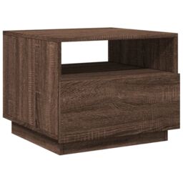 Berkfield Home Coffee Table with LED Lights Brown Oak 50x49x40 cm - Size: 50 x 49 x 40 cm - thumbnail 3