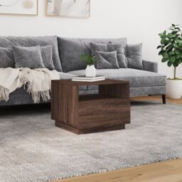 Berkfield Home Coffee Table with LED Lights Brown Oak 50x49x40 cm - Size: 50 x 49 x 40 cm - thumbnail 4