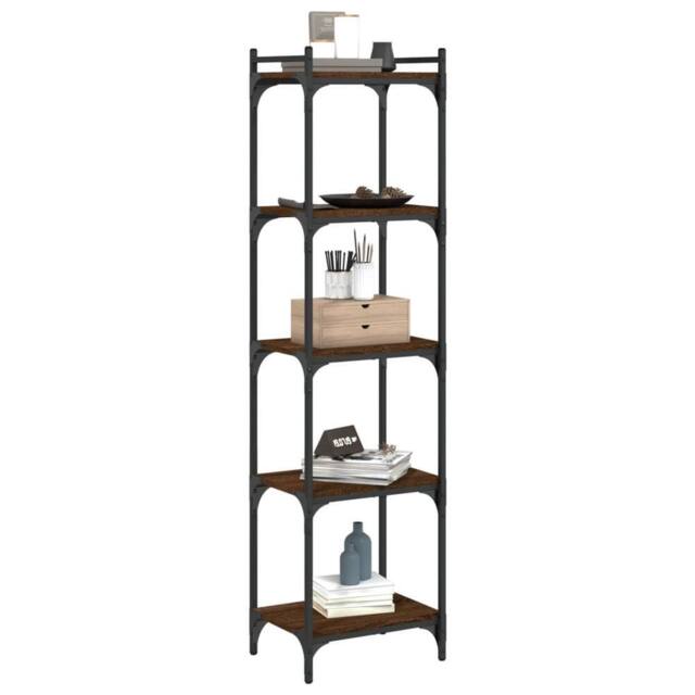 Berkfield Home Decorative Bookcase 5-Tier Brown Oak 40x30x154 cm Engineered Wood - Size: 40 x 30 x 154 cm - image 1