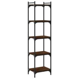 Berkfield Home Decorative Bookcase 5-Tier Brown Oak 40x30x154 cm Engineered Wood - Size: 40 x 30 x 154 cm - thumbnail 3