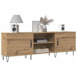 Berkfield Home TV Cabinet Artisan Oak 150x30x50 cm Engineered Wood in Brown - Size: 150 x 30 x 50 cm - thumbnail 3