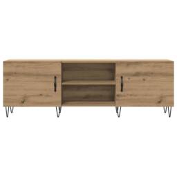 Berkfield Home TV Cabinet Artisan Oak 150x30x50 cm Engineered Wood in Brown - Size: 150 x 30 x 50 cm - thumbnail 4