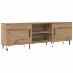 Berkfield Home TV Cabinet Artisan Oak 150x30x50 cm Engineered Wood in Brown - Size: 150 x 30 x 50 cm - thumbnail 1