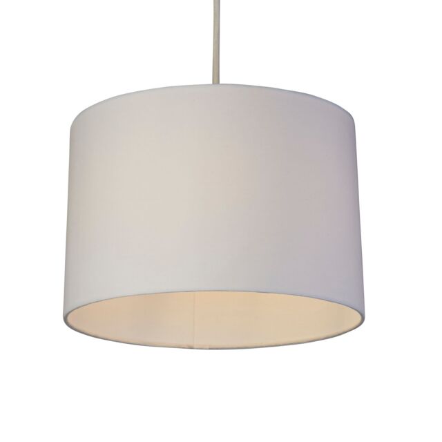 Lighting Collection White 30Cm Tc Cotton Drum Tc Liner Lamp Shade - image 1