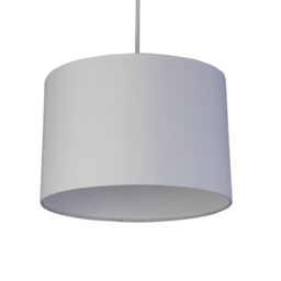 Lighting Collection White 30Cm Tc Cotton Drum Tc Liner Lamp Shade - thumbnail 3