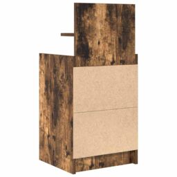Berkfield Home Bedside Cabinets with 2 Drawers 2 pcs Smoked Oak 38x34x80 cm in Brown - Size: 38 x 34 x 80 cm - thumbnail 8