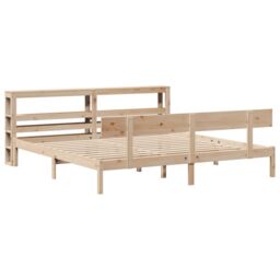 Berkfield Home Bed Frame without Mattress 180x200 cm Super King Solid Wood Pine in Brown - thumbnail 3