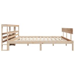 Berkfield Home Bed Frame without Mattress 180x200 cm Super King Solid Wood Pine in Brown - thumbnail 5