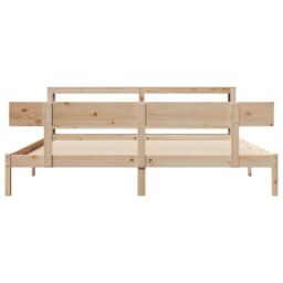 Berkfield Home Bed Frame without Mattress 180x200 cm Super King Solid Wood Pine in Brown - thumbnail 4