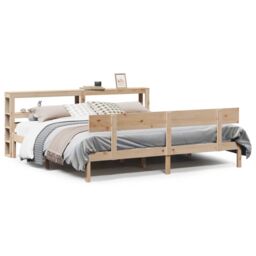 Berkfield Home Bed Frame without Mattress 180x200 cm Super King Solid Wood Pine in Brown - thumbnail 2
