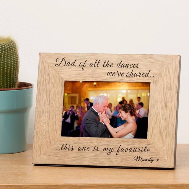 Uniqueful Personalised Of all the dances we've shared Wood Picture Frame 7x5 Dad in Beige - Size: 1 Pack - image 1