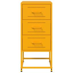 Berkfield Home Durable Bedside Cabinet Mustard Yellow 36x39x78 cm Steel - Size: 36 x 39 x 78 cm - thumbnail 5