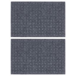 Nicola Spring Heavy Duty Dirt Trapper Door Mats - 60 x 40cm - Set of 2 in Grey - Size: 40 cm x 60 cm - thumbnail 1