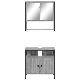 Berkfield Home 2 Piece Bathroom Furniture Set Grey Sonoma Engineered Wood - thumbnail 5