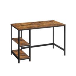 Pirlo Plush Industrial Rustic 120CM Computer Desk With Adjustable Shelves in Brown - thumbnail 9