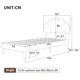AKA 3ft Single Upholstered Velvet Bed Frame in Pink - thumbnail 5