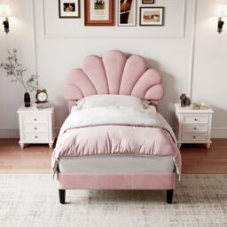 AKA 3ft Single Upholstered Velvet Bed Frame in Pink