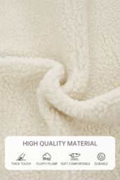 Living and Home Non-Slip Faux Plush Sherpa-Style Sofa Cover in Beige - Size: Extra Large - thumbnail 4