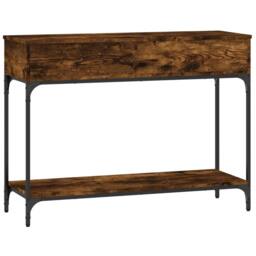 Berkfield Home Decorative Console Table Smoked Oak 100x34.5x75 cm Engineered Wood in Brown - thumbnail 7