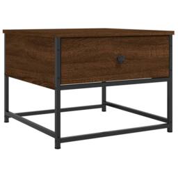 Berkfield Home Coffee Table Brown Oak 51x51x40 cm Engineered Wood - Size: 51 x 51 x 40 cm - thumbnail 1