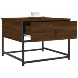 Berkfield Home Coffee Table Brown Oak 51x51x40 cm Engineered Wood - Size: 51 x 51 x 40 cm - thumbnail 4