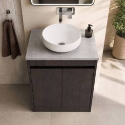 Balterley Chartley 2 Door Vanity Unit with Bellato Worktop, 600mm, Slate in Grey - thumbnail 3