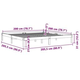 Berkfield Home Beautiful Bed Frame without Mattress Wax Brown 200x200 cm Solid W - thumbnail 8