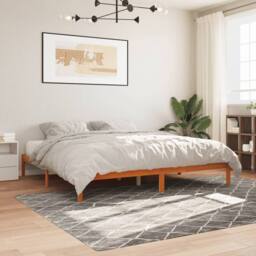 Berkfield Home Beautiful Bed Frame without Mattress Wax Brown 200x200 cm Solid W - thumbnail 2