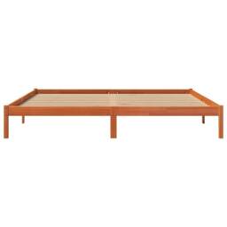 Berkfield Home Beautiful Bed Frame without Mattress Wax Brown 200x200 cm Solid W - thumbnail 4