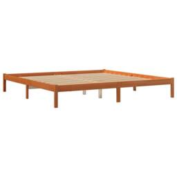 Berkfield Home Beautiful Bed Frame without Mattress Wax Brown 200x200 cm Solid W - thumbnail 1