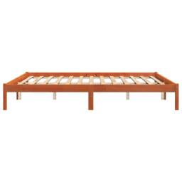 Berkfield Home Beautiful Bed Frame without Mattress Wax Brown 200x200 cm Solid W - thumbnail 5