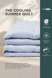 Homescapes Luxury Cooling Blanket, Summer Coverless Duvet in Blue - Size: Double - thumbnail 3