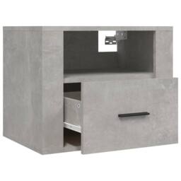 Berkfield Home Elegant Wall-mounted Bedside Cabinet Concrete Grey 50x36x40 cm - Size: 50 x 36 x 40 cm - thumbnail 6