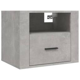 Berkfield Home Elegant Wall-mounted Bedside Cabinet Concrete Grey 50x36x40 cm - Size: 50 x 36 x 40 cm - thumbnail 3
